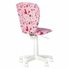 Children's chair "POLLY GTS white" without armrests, pink with a pattern