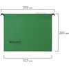 Hanging folder A4 (350х245 mm), up to 80 sheets, SET of 10 PCs, green, cardboard, BRAUBERG (Italy)