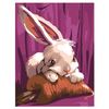 Coloring by numbers A5, ONLANDIA "HARE", WITH ACRYLIC PAINTS on cardboard, brush