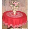 Карельские узоры / Round tablecloth, red