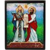 Vernissage of History / Icon "St. Sahak Partev and St. Mesrop Mashtots" on a wooden base, 12 x 10