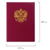 Папка адресная бумвинил с гербом России, формат А4, бордовая, индивидуальная упаковка, STAFF "Basic"