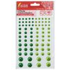 Strass autoadesivo "redondo", 6-15 mm, 80 unid., Verde / verde claro, verso, TREASURE ISLAND