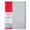 Dải phân cách OFFISMAG bằng nhựa, A4, 20 tờ, kỹ thuật số 1-20, mục lục, màu xám, NGA