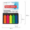 Bookmark adhesive BRAUBERG NEON, plastic, 42х12 mm, 5 colors x 20 sheets in a cardboard book