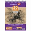 Carnet de croquis, papier kraft 80 g/m2, 145x205 mm, 50 feuilles, peigne, support rigide, BRAUBERG ART "DEBUT"