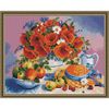 Опт-картина / Mosaïque diamant 40x50, strass ronds Nature morte aux coquelicots et fruits