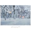 Kaemingk / LED picture Snowy Park 57 * 37 cm with fiber-optic and LED backlighting, battery-powered