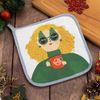 Этель / Potholder "Winter" 19x19cm, twill, 100% x / l, batting 250g / m2 / 3 pieces