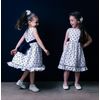Dress for girls in white dark blue heart