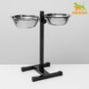 Пижон / Dude / Stand with bowls, 2 x 700 ml, height 40 cm, collapsible, black