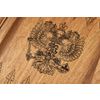 GamesDealer / Backgammon tallado "2 escudo de armas" 60, nogal, Haleyan
