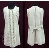Елецкие кружева / Yelets lace / Children's linen dress white with a stripe