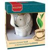 HILLTOP / Tea "Gift of Ceylon" black leaf 80 g, porcelain teapot "ELEPHANT TOPAZ", 650 ml