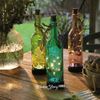 Kaemingk / Garden lamp - Solar Firefly bottle with solar battery 31 cm, 10 warm white LED bulbs, light olive, IP44