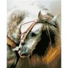 Опт-картина / Mosaico de diamantes, 40x50, diamantes de imitación cuadrados Caballo blanco