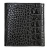 Purse women's BEFLER Cayman 105х110 mm, genuine leather, button, alligator clip, black