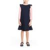 School sundress with short sleeves dark blue