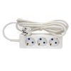 RADIST / Extension cable PREMIUM R16-012, 3 sockets with grounding, 3 m, 3x0.75 mm, 1300 W, white