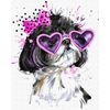 ВанГогВоМне / Malen nach Zahlen "Hund in rosa Brille" 40x50 cm