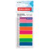 Bookmark adhesive BRAUBERG NEON plastic, 45х12 mm, 8 colors x 25 sheets, on a plastic ruler 12 cm
