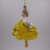 Потешный промысел / Christmas tree toy made of porcelain "Ballerina in a yellow dress"