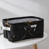Доляна / Doliana / Storage basket with handles "Marble", 28 × 16 × 14 cm, black