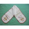 Карельские узоры / White linen towel "Two bast shoes - a pair"