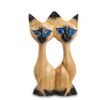 Decor and Gift / Wooden figurine "Twin cats" 20 cm