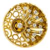 Earrings, pendant and ring in yellow gold “Champagne” collection