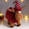 Сималенд / Interior doll "Moosie in a burgundy grass coat, in a cap with snowflakes"