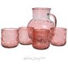 Kaemingk / Roxolana water set: jug + 4 glasses, pink, glass