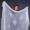 Оренбургский Пуховый Платок / Knitted spider web "Hot heart"
