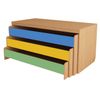Cordolo per letto a tre livelli, 1530x675x825 mm, truciolare laminato, faggio bavarese