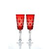Гусевской Хрустальный завод / Set of crystal glasses "Imperial" red drawing "Russian stone" 6 pieces