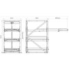 Rack for heavy loads with roll-out platforms No. 1601