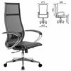 МЕТТА / Office chair "K-7" chrome, strong mesh, adjustable seat and back, black