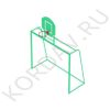 Minifootball gates with basketball backboard and ring