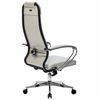 МЕТТА / Office chair "K-31" chrome, leather, soft seat and back, white