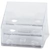 Masaüstü kartvizitler için stand BRAUBERG-CONTRACT, 150 adet, 85x100x75 mm, 3 bölme, şeffaf