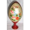 Decorative egg with hand painting and varnish on a leg height 140 mm