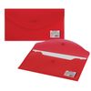 Chemise enveloppes avec un bouton SMALL SIZE (250x135 mm), transparent, rouge, 0,18 mm, BRAUBERG