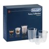 SET of coffee DELONGHI Mix Glasses Set, 2 espresso, 2 cappuccino, 2 lattes, glass, transparent