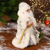 Зимнее волшебство / Doll "Santa Claus, in a white fur coat, with a staff and a bag"