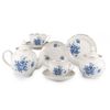 Дулёвский фарфор / Tea service "Pomegranate. Blue bouquet", 20 items