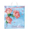 Bag with a loopback handle HDPE, 42x38 cm, "Coral roses", 37 microns