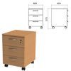 Movable curbstone "Eco / Etude", 404х454х573 mm, 3 drawers, lock, bavaria beech