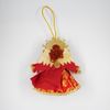 Потешный промысел / Christmas tree toy made of porcelain "Angel red dress"