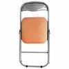 Folding chair for the house and office RS04, silver frame, sand leather