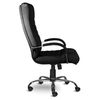 Office chair "Orion", leather, chrome, monolithic frame, black K-11